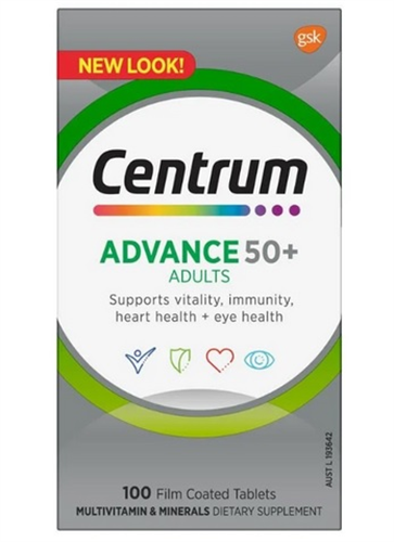 МУЛЬТИВИТАМИННЫЙ КОМПЛЕКС ДЛЯ ВЗРОСЛЫХ CENTRUM ADVANCE 50 PLUS ПОСЛЕ 50 ЛЕТ (100 ТАБ)
